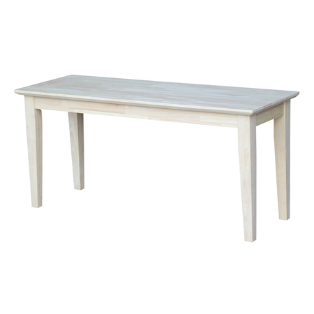 INTERNATIONAL CONCEPTS Shaker Style Bench, Unfinished BE-39